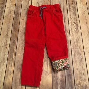 Mini Boden bunny pocket coral lined pants